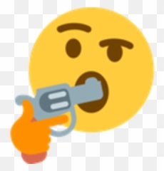 Funny Emoji Memes - Thinking Emoji With Gun,Emoji Memes