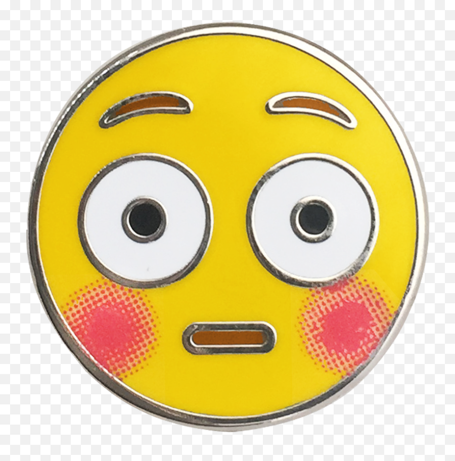 Download Flushed Emoji Pin - Happy,Flushed Emoji Png