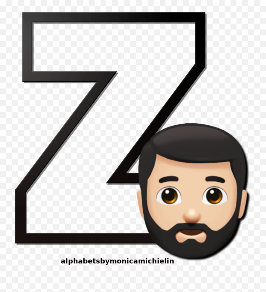 Monica Michielin Alphabets Bearded Man Emoji Emoticon Alphabet - Language,My Man Emoticon