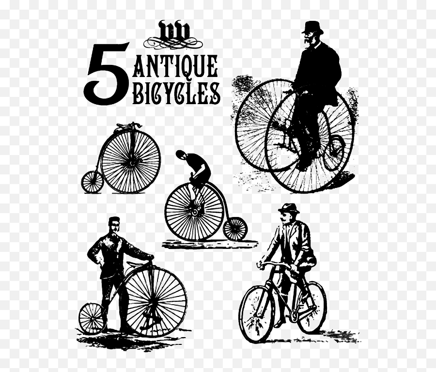 Bicicletas Blanco Y Negro Dibujo - Clip Art Library Antique Bicycle Vector Emoji,Emojis Whatsapp Blanco Y Negro