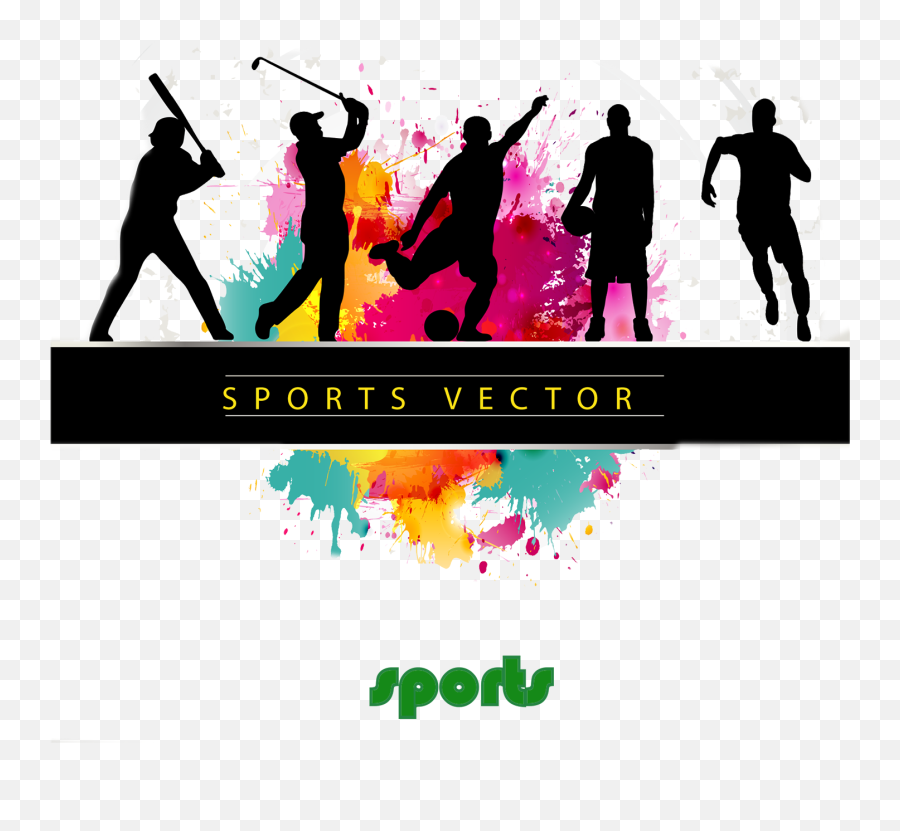Silhouette Poster Dynamic Sports Figures Sport Clipart - National Sports Day Vector Emoji,Emotion Posters Copyright Free