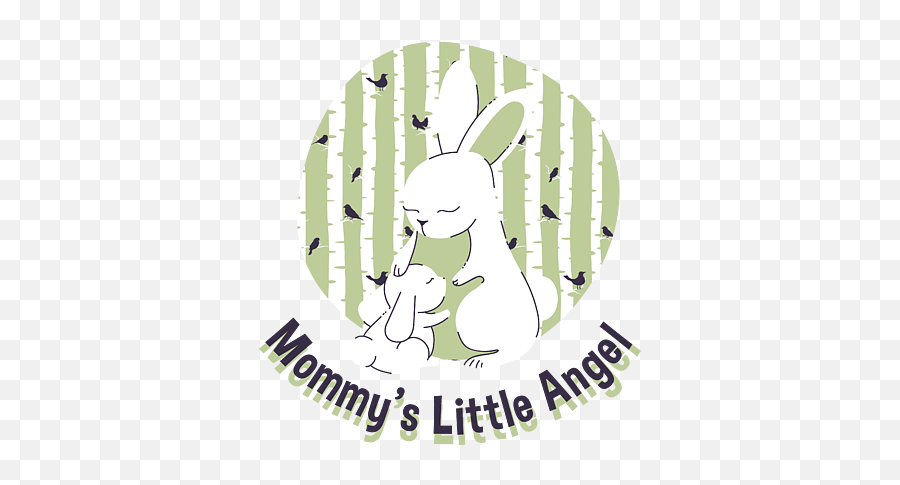 Mommys Little Angel Cute Rabbit Family - Child Emoji,Rabbit Emoticon Chart