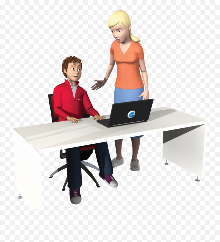 Sas For Families Social Skills Training Institute - Adult Helping Child On Computer Cartoon Emoji,Computer Game For Preschoolers About Emotions
