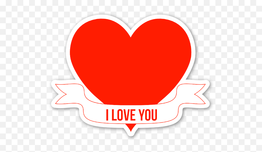 Download I Love You Sticker - Heart Banner I Love You Full Emoji,I Love You & Miss You Emoticons