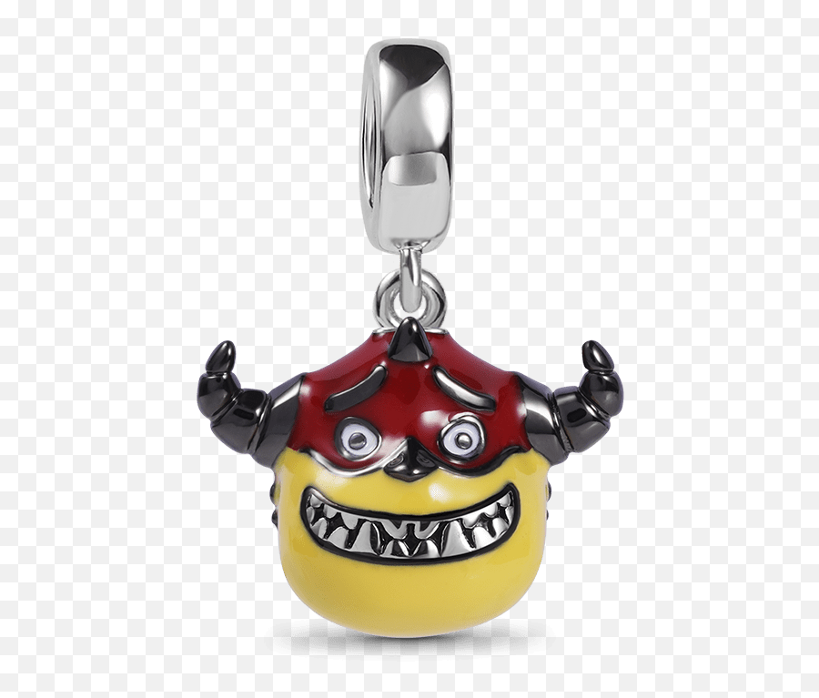 Monster Charm Bead Sterling Silver Emoji,Emoticon Beads