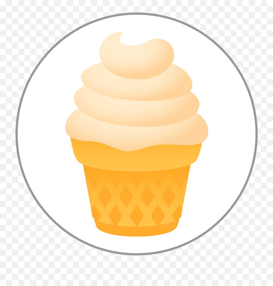 Soft Ice Cream Emoji 25mm Centre Disc,Icce Cream Emoji