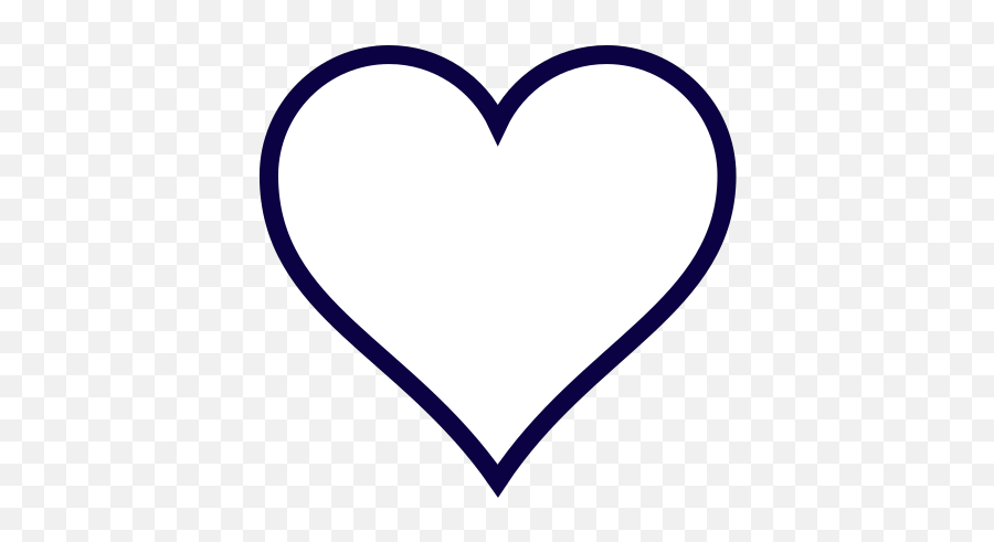 Midnight Blue Outline Heart Png Svg Clip Art For Web - Girly Emoji,Black Outline Heart Emoji
