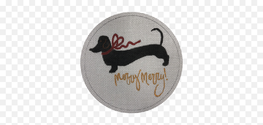 Needlepoint Canvas Categories - Holidays Christmas Dachshund Emoji,Scottie Dog Emoji