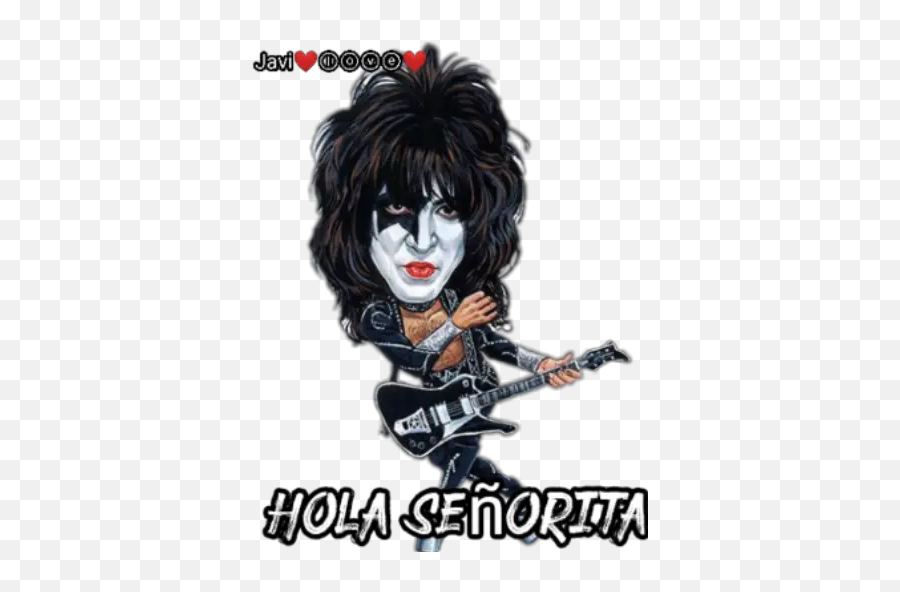 Rock Y Metal 1 Stickers Para Whatsapp - Paul Stanley Caricature Emoji,Emoji De Rock