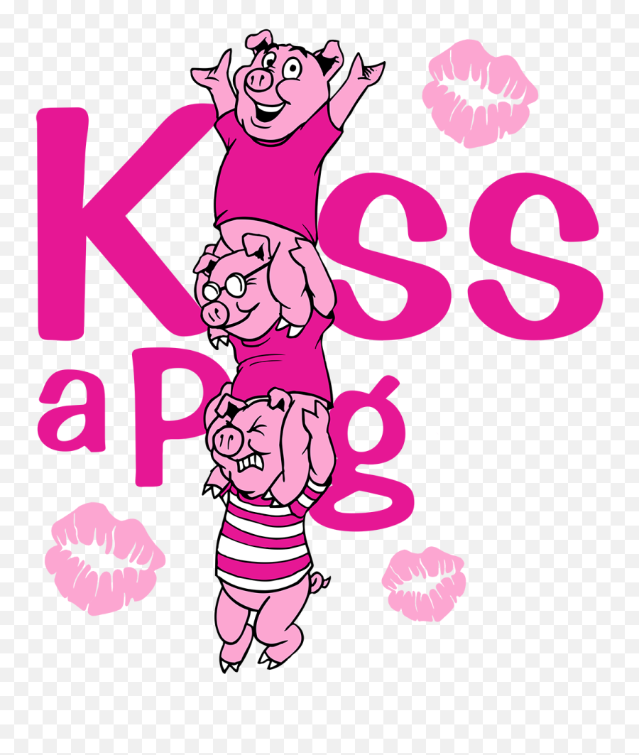 Library Of Kiss A Pig Clip Art Black And White Png Files - Kiss A Pig Clipart Emoji,Girl Kiss Emoji