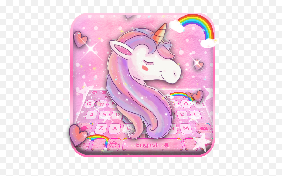 Pink Cute Romantic Rainbow Unicorn Keyboard Theme U2013 Google - Unicorn Emoji,Unicorn Emoticon With Rainbow