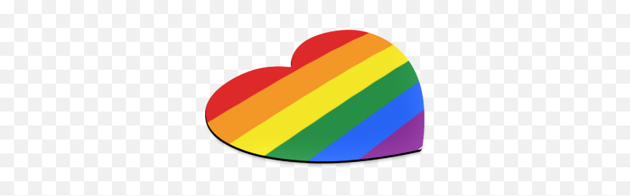 Gay Pride Rainbow Flag Stripes Heart - Shaped Mousepad Id Girly Emoji,Multicolored Heart Emojis