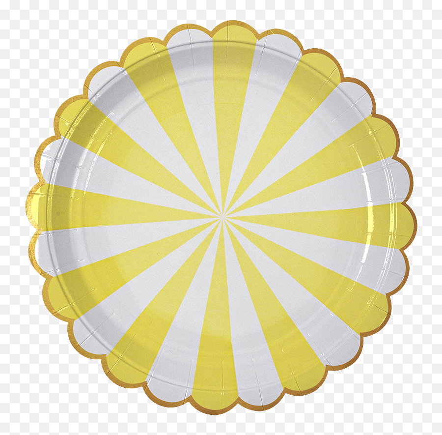 Yellow Stripe Paper Plates - Plate Emoji,Emoji Paper Plates