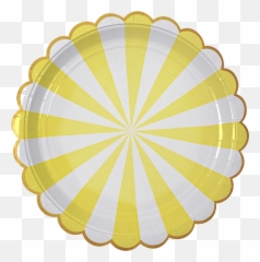 Yellow Stripe Paper Plates - Plate Emoji,Emoji Paper Plates