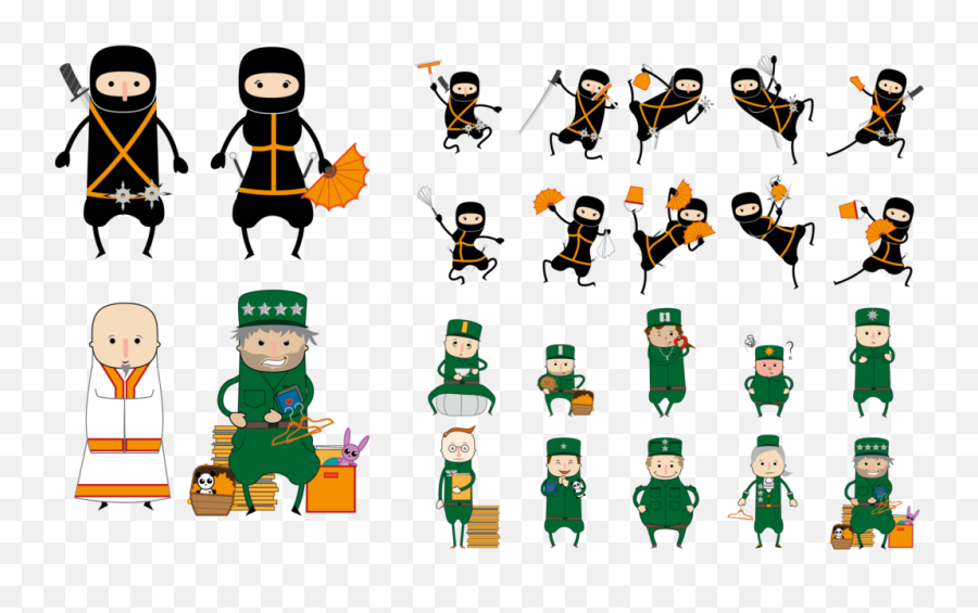 Tidiy Ninja U2013 Sakubikcom Emoji,Emotion Poses Character