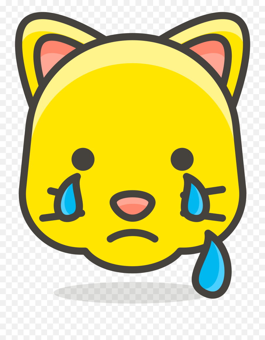 File103 - Cryingcatfacesvg Wikimedia Commons Emoji,Twitter Emoticon Cat Face Copy