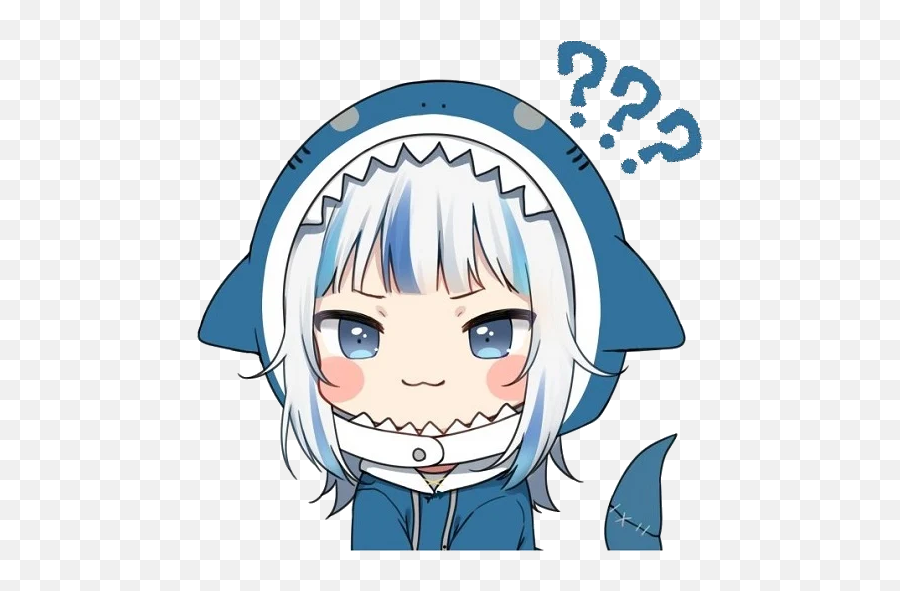 Telegram Sticker From Gawr Gura Pack Emoji,Anime Pout Emoji