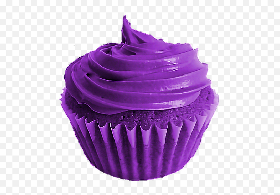 Cupcake Food Purple Frosting Sticker - Purple Cupcake With Purple Icing Emoji,Frosting Emoji