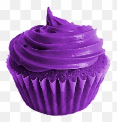 Cupcake Food Purple Frosting Sticker - Purple Cupcake With Purple Icing Emoji,Frosting Emoji