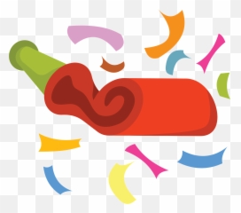 Party Blower With Confetti Clipart Free Download - Artistic Emoji,Emoji Party Banner