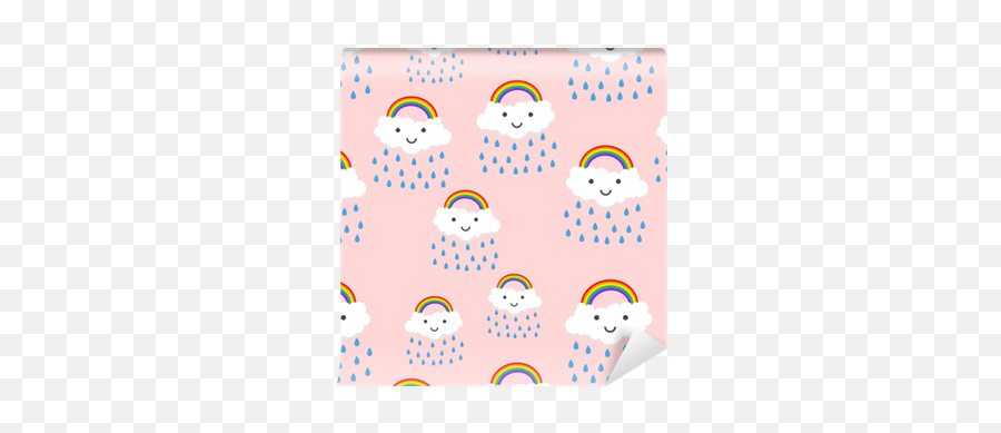 Happy Rainbow Emotion With Clouds Seamless Pattern Background Icon Business Flat Vector Illustration Rainbow Sign Symbol Pattern Wallpaper U2022 - Fictional Character Emoji,Emotion Vector