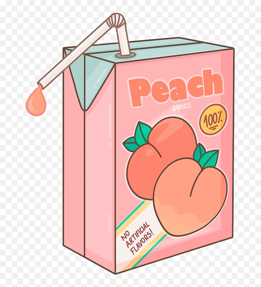 Peach Peach Juice Box Sticker By Laylallam8 - Peach Juice Aesthetic Emoji,Peach Emoji No Background
