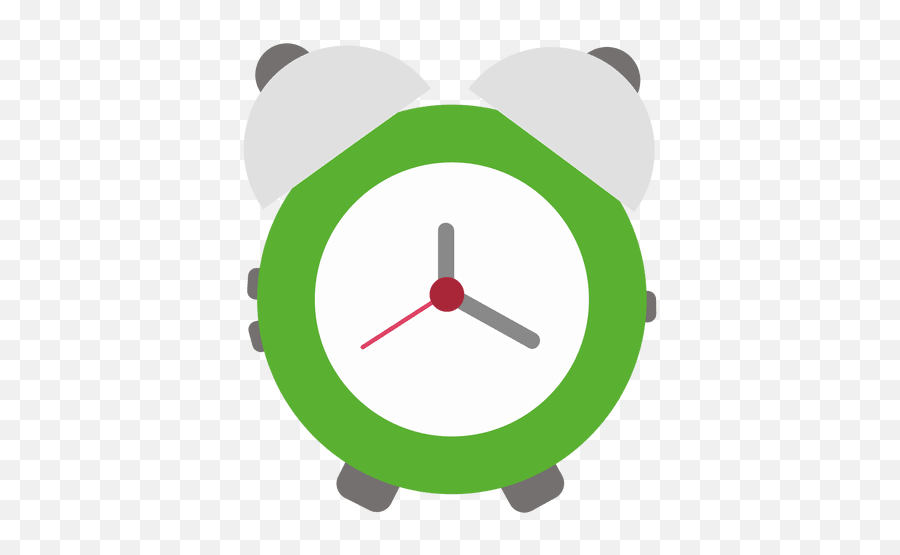 Green Flat Alarm Clock - Icono Reloj Verde Png Emoji,Alarm Clock Emoji