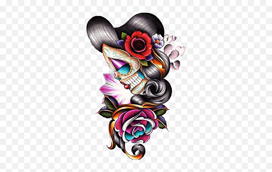 Sugarskull Skull Mexican Sticker By Violet Night - Sugar Skull Woman Art Emoji,Skull Sleep Emoji