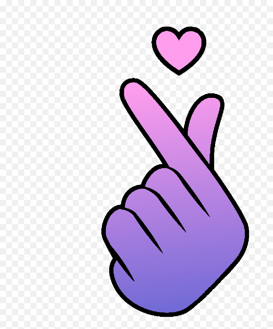 Korean Finger Heart Transparent Full Size Png Download - Transparent Finger Heart Png Emoji,Finger Heart Emoji