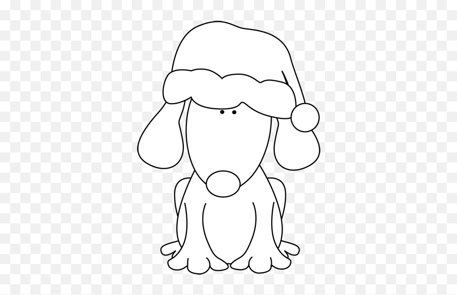 Black And White Santa Dog - Christmas Dog Clip Art Emoji,Fonzie Emoji