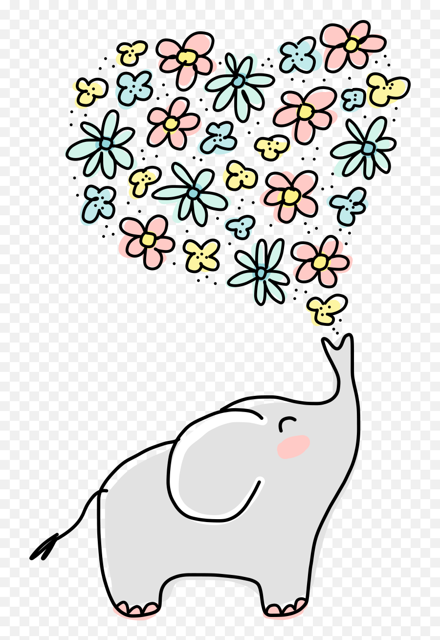 Happy - Cute Elephant Wallpaper Iphone X Emoji,Yandere Flower Emoticon