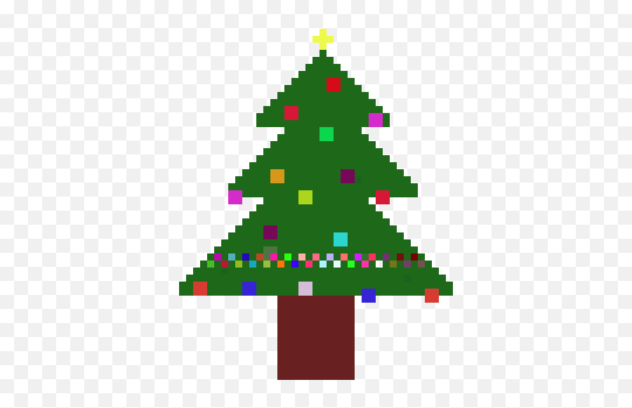 Pixel Art Gallery - New Year Tree Emoji,Emoticons De Natal