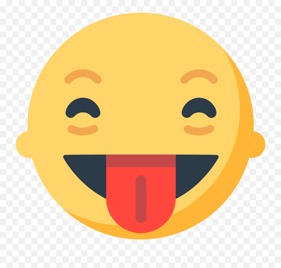 Squinting Face With Tongue Emoji Clipart Free Download - Eyes Closed Smiling Tongue Out Emoji,<:-0