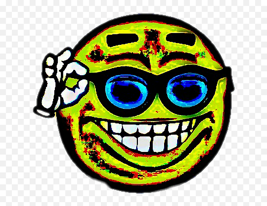 Deep Fried Meme Emoji Transparent - Happy,Deep Fried Laughing Emoji