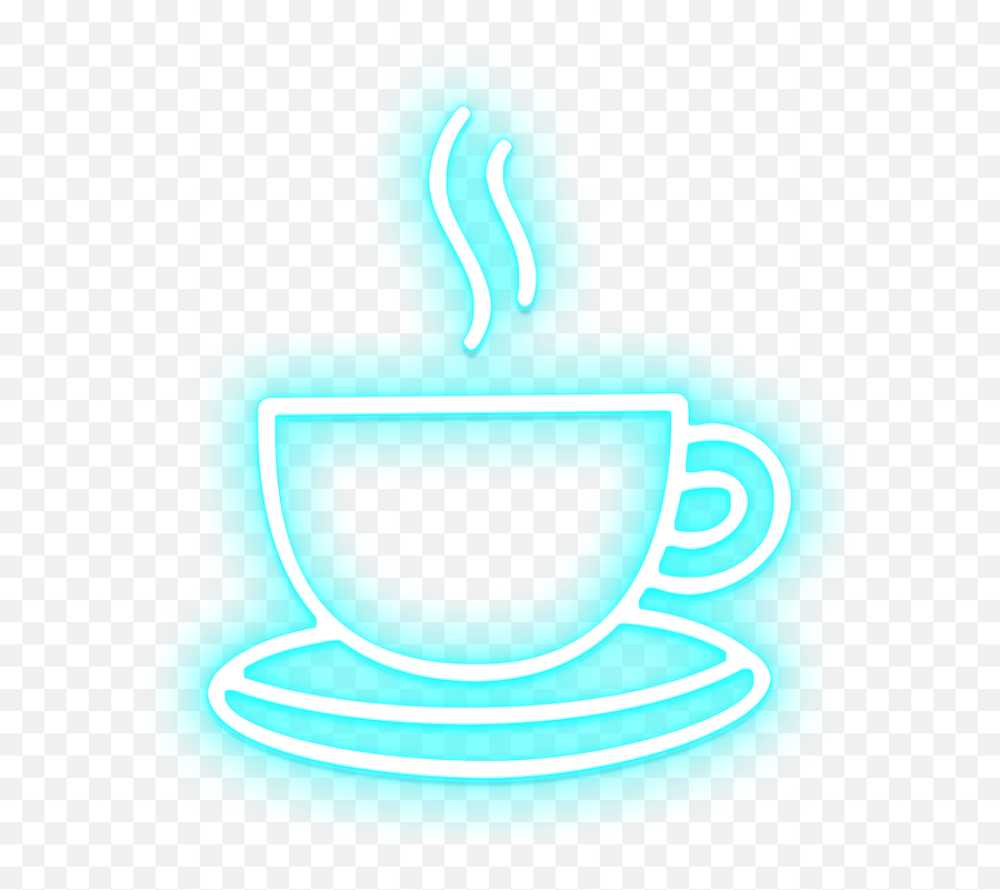 Cup Tea Cafe Neon Beverage Drink Coffee - Neon Tea Cup Emoji,Neon Music And Emotions