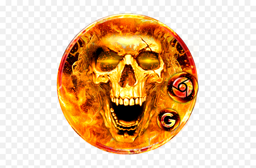 Scary Fire Skull Launcher Theme Live Hd Wallpapers Emoji,Os12 New Emojis