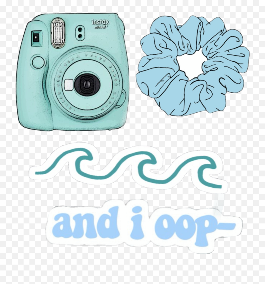Freetoeditvsco Blue Andioop Camara Waves Scrunchies Emoji,Camera And 8 Emoji