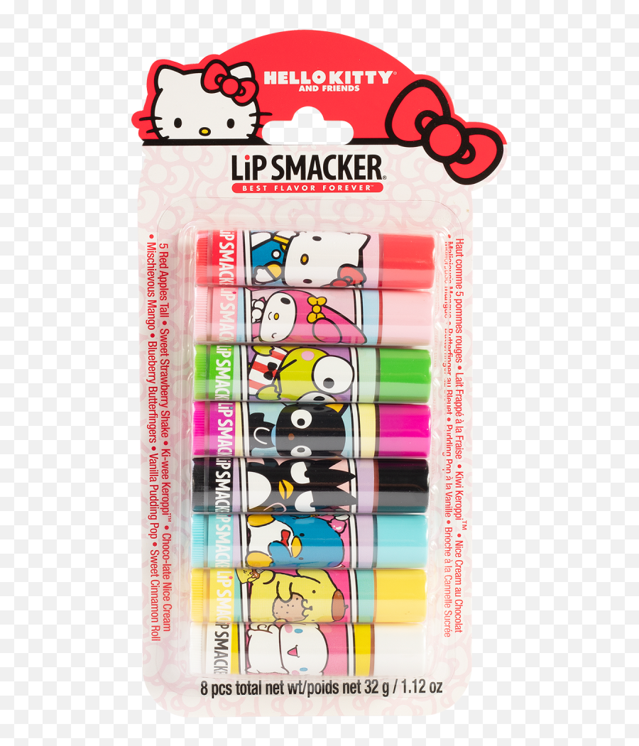 Hello Kitty And Friends 8 - Piece Lip Balm Party Pack Lip Smacker Emoji,Maru Emoji