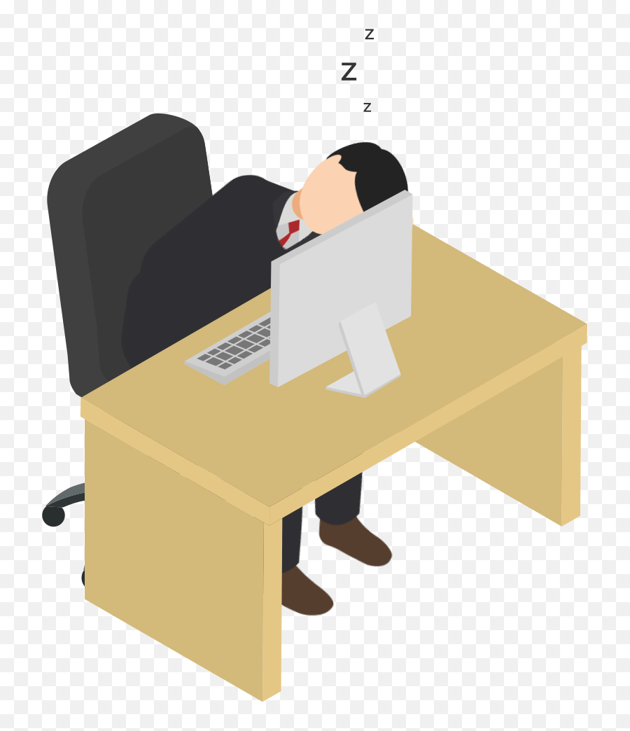 At Computer Sleep Isometric People Flat Icons Png - Buner Tv Fatigue Emoji,Cross Arm Emoji