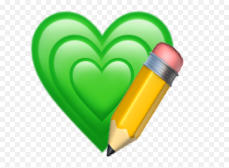 Green Pencil Heart Emoji Sticker By Lexi - Language,Pencil Emoji