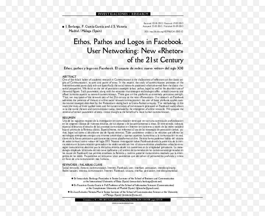 Pdf Ethos Pathos Logos En Facebook Inmaculada Berlanga - Horizontal Emoji,Facebook Wall Emoticons Codes