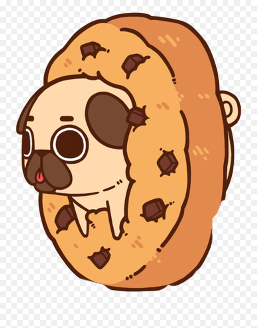 Pugslife Pug Dog Freetoedit - Pug In A Donut Drawing Cartoon Pug In A Cookie Emoji,Dog Emoji Drawing
