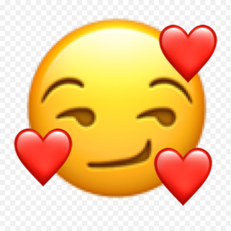 Emoji Hearts Cute Idk Sly Smug Love - Emoji Iphone Hot Face,Hehe Emoji