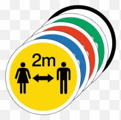 2 Metre Gap Social Distancing Floor Sticker - Language Emoji,Verified Tick Emoticon