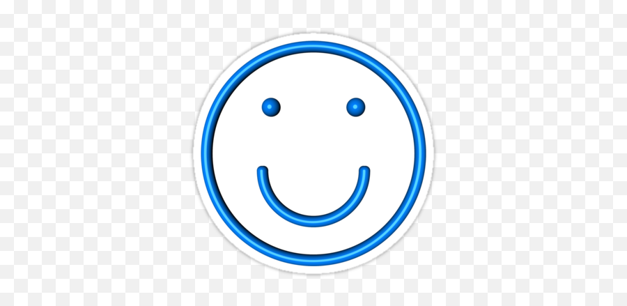 Stylized Blue Lined Smiling Face - Happy Emoji,Emoticon Drawstring