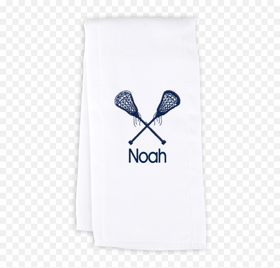 Personalized Burp Cloth Lacrosse - Lacrosse Stick Emoji,Lacrosse Emoji