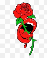 Rose Lips Kiss Lick Red Sticker By - Language Emoji,Lick Lips Emoji