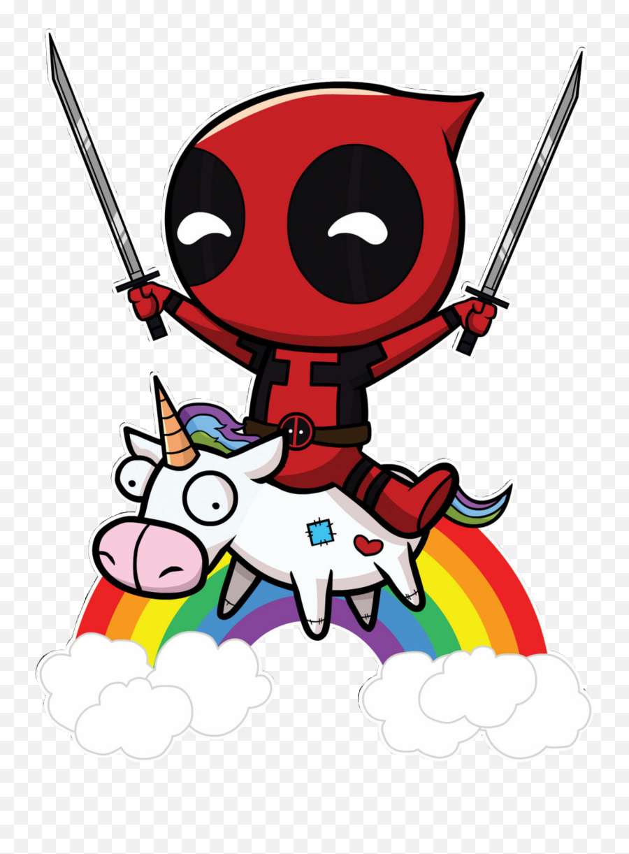 Marvel Deadpool Unicorn Rainbow Sticker By Josie Chan Emoji,Deadpool Emojis Android