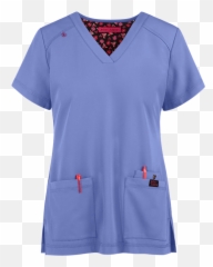 Betsey Johnson Freesia V Neck Scrub Top - 2x True Ceil Emoji,Betsey Johnson Backbacks Emoji
