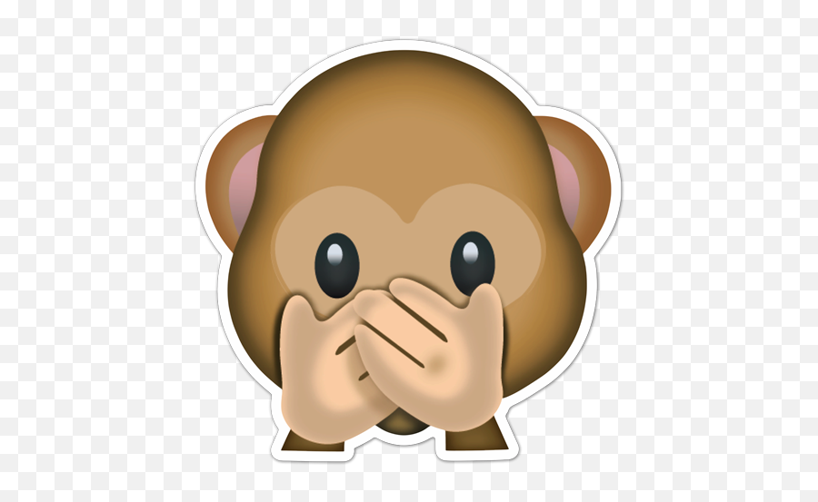 Car U0026amp Motorbike Stickers Speak - Noevil Monkey Emoji Monito Tapandose La Boca Png,Emojis Sin Fondo